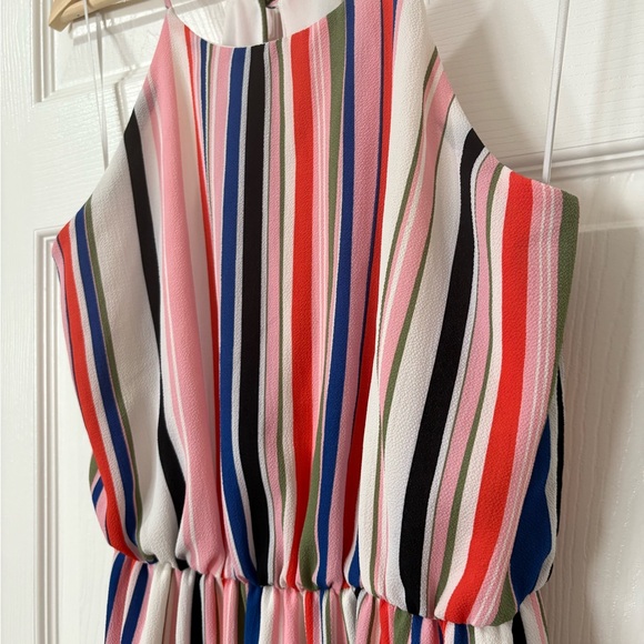 Multi color striped Sleeveless Halter Maxi Sundress - Picture 2 of 5